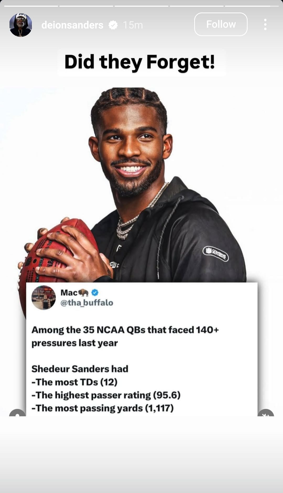 Source: @deionsanders (Instagram)
